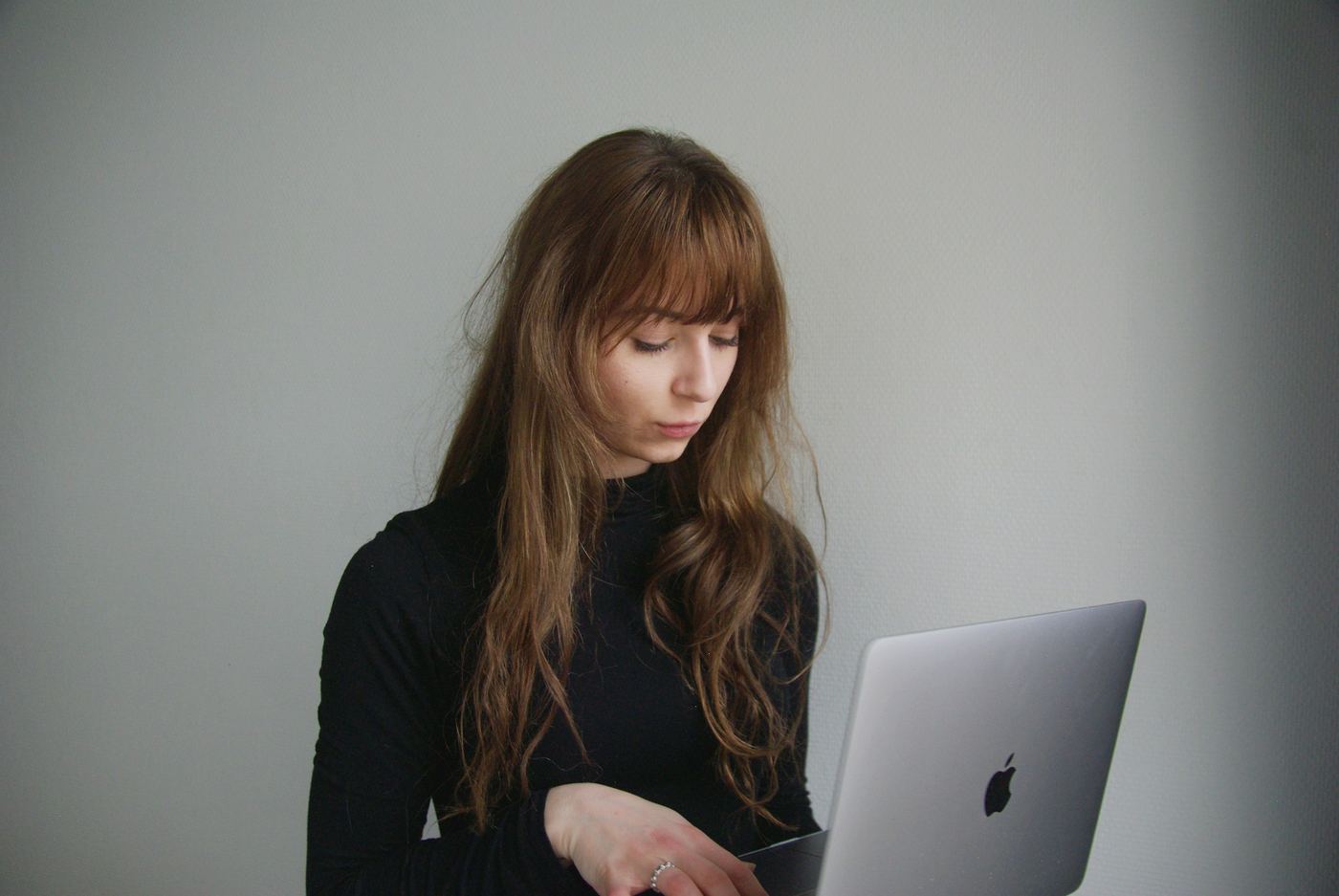 woman on a laptop - App Demo Video