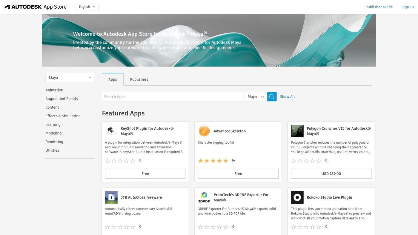 Autodesk App Store (Maya)