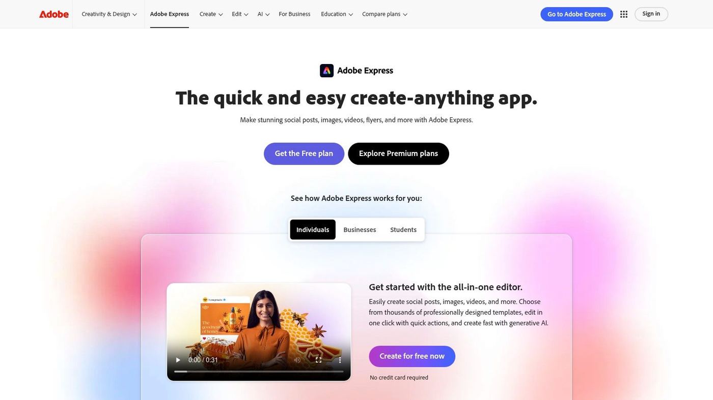 Adobe Express (powered by Firefly)