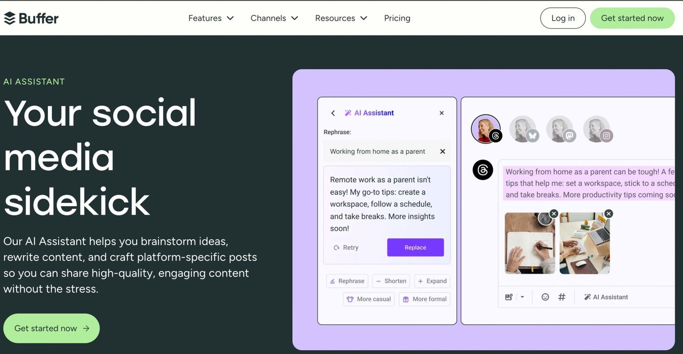buffer hero section website