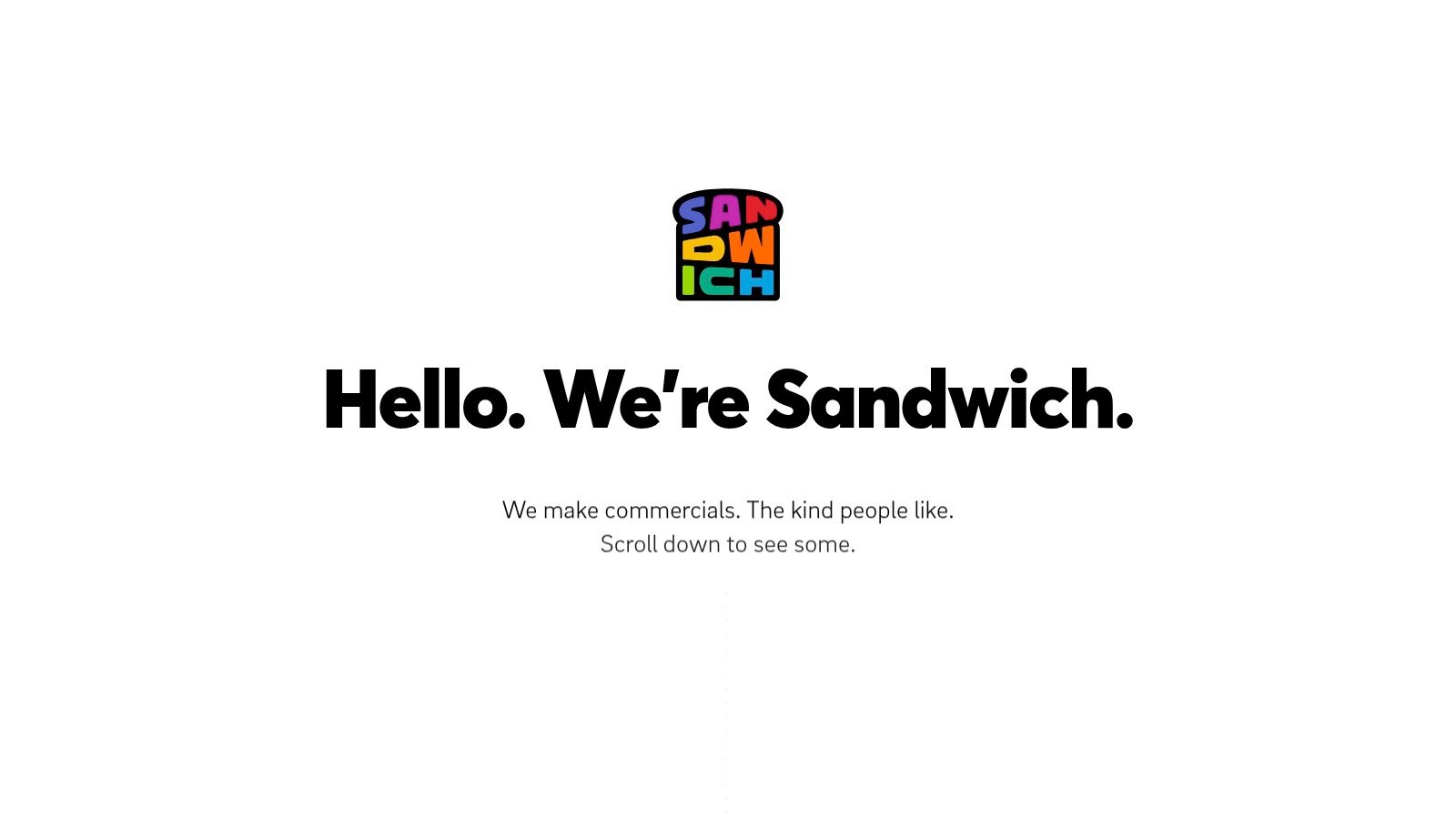 Sandwich's greeting page, a top Vidico alternative for cinematic quality