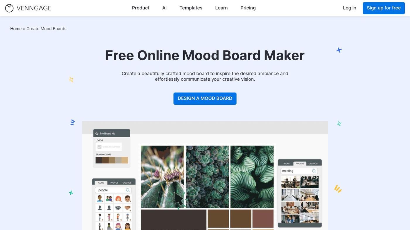 Venngage (Mood Board Maker + Templates)