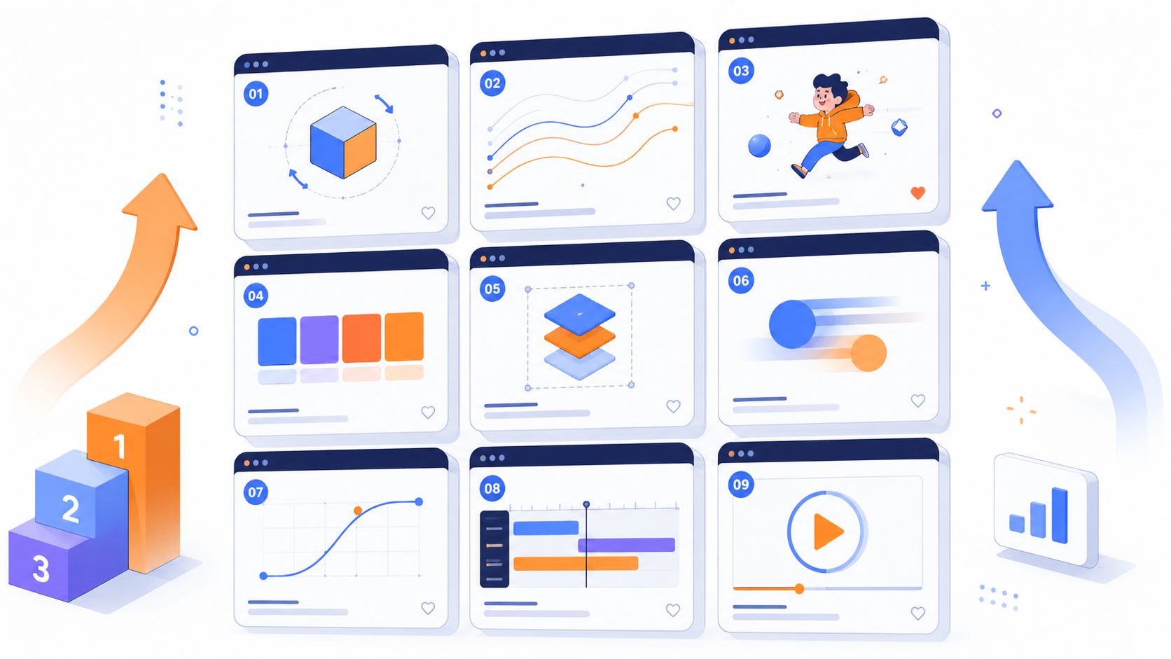 An illustrated ranking of motion graphics work styles