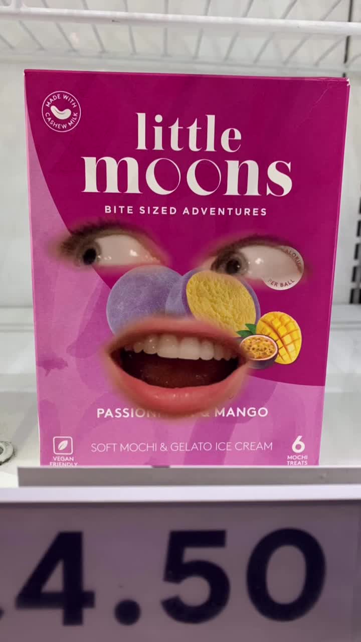 Little Moons' own TikTok post joking about being the last pack of mochi left in a Tesco freezer