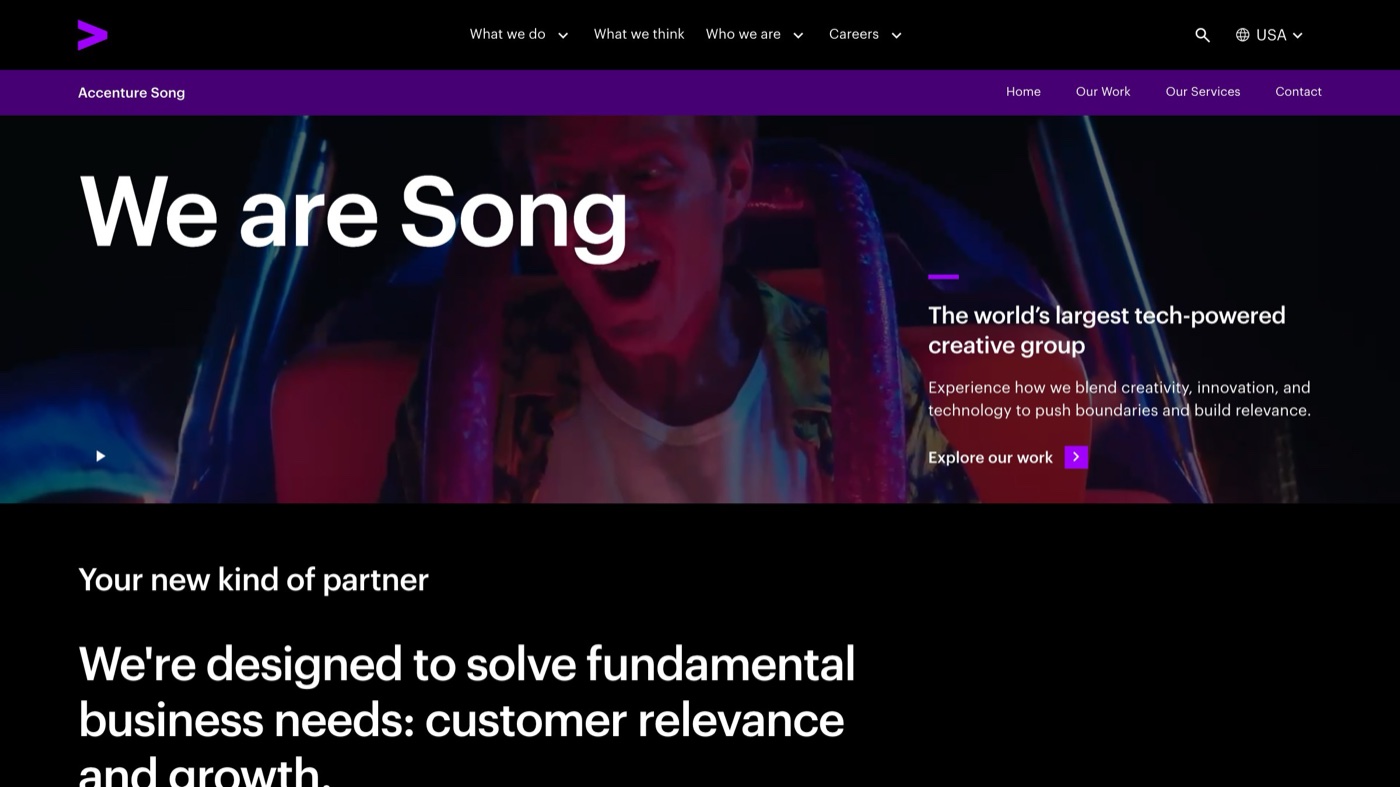 Accenture Song homepage