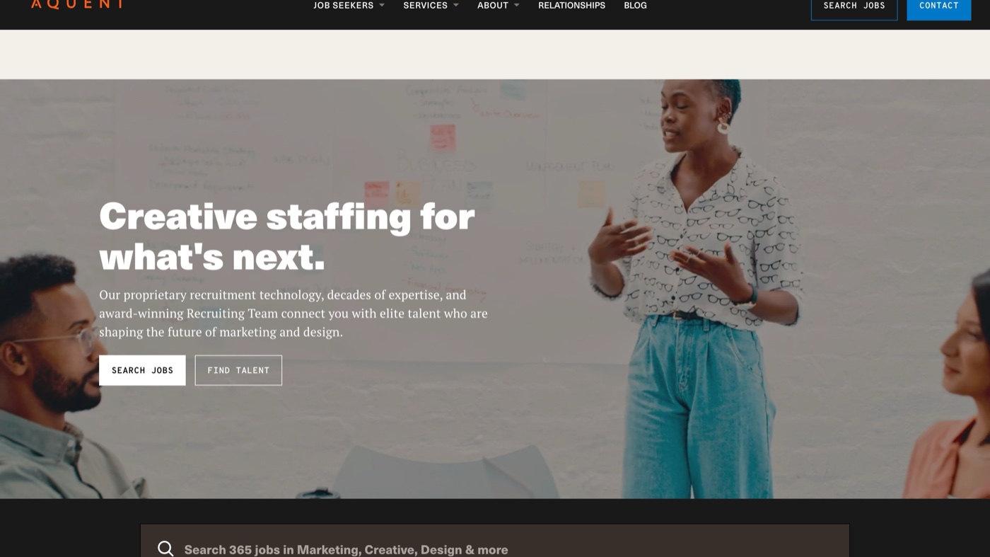 Aquent homepage
