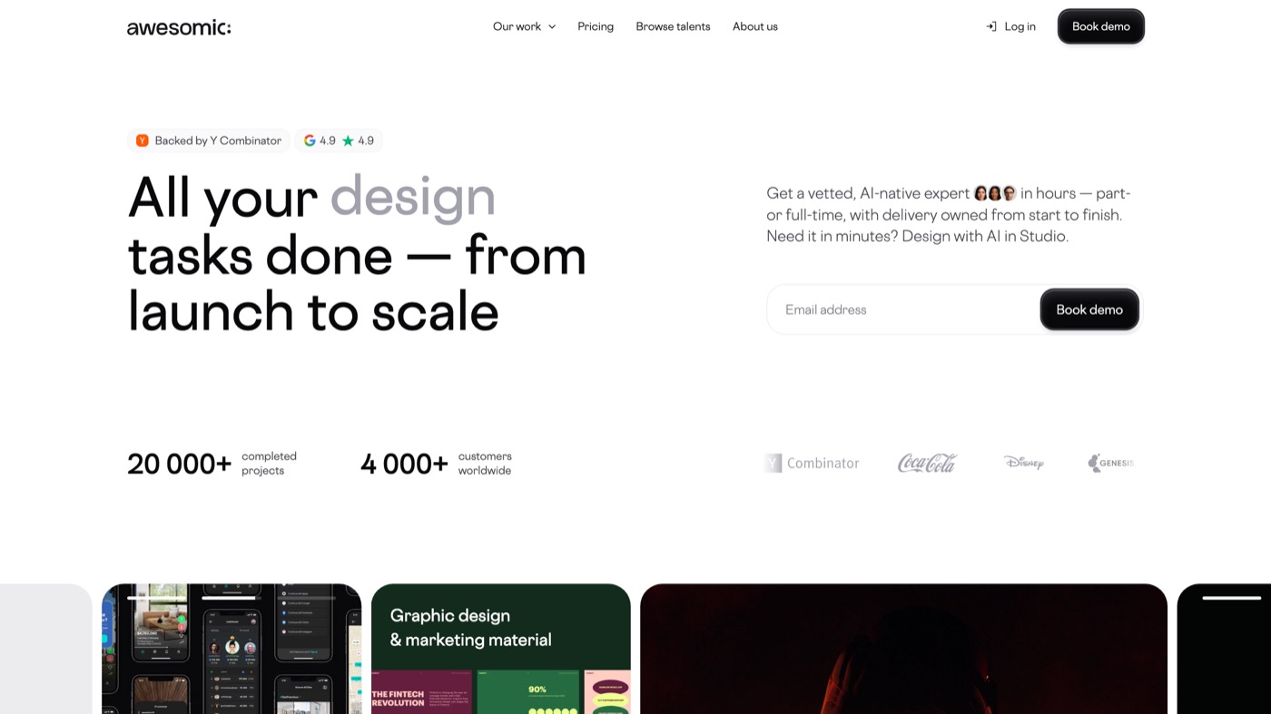 Awesomic homepage.