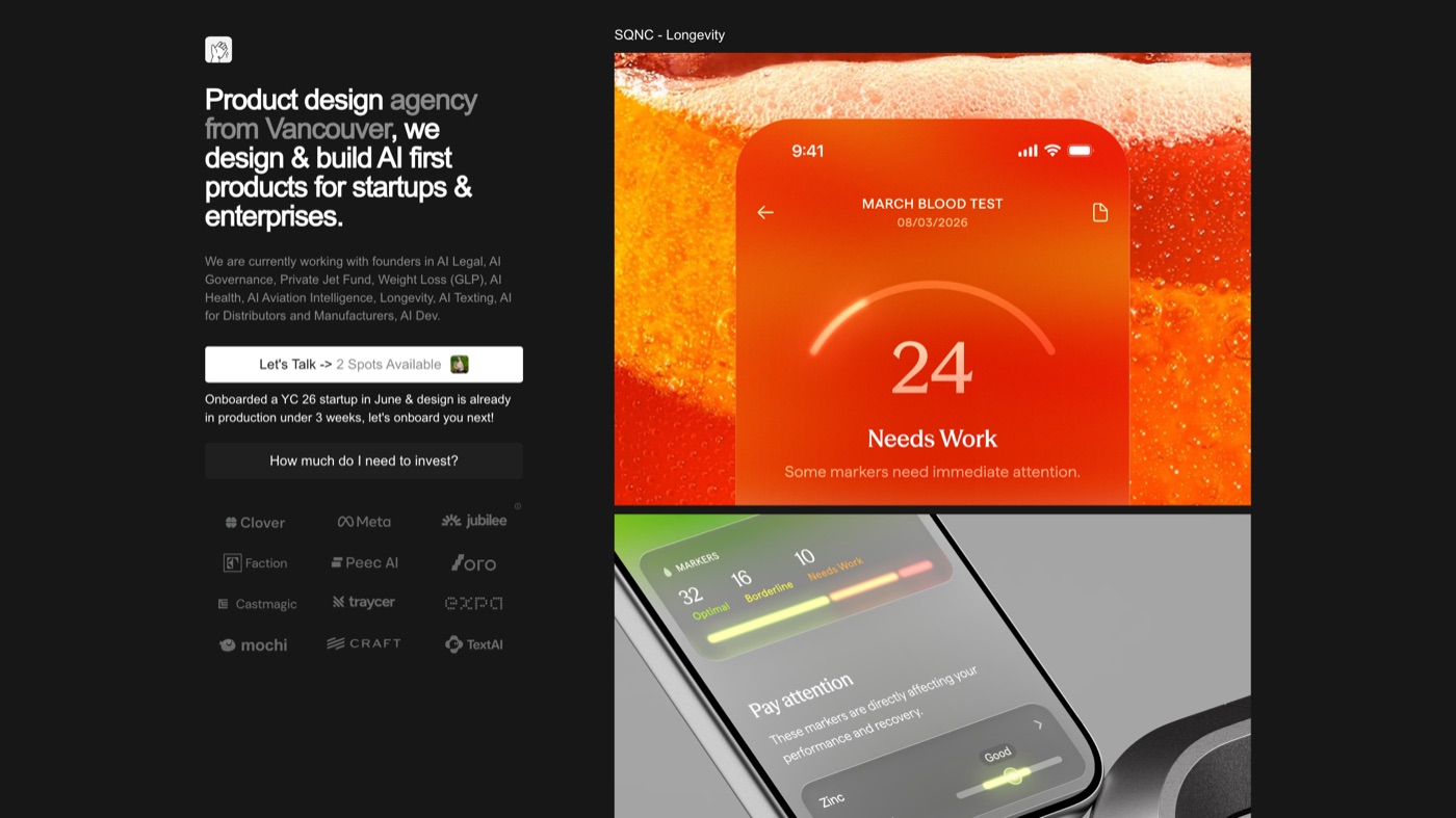 Baked Design homepage screenshot
