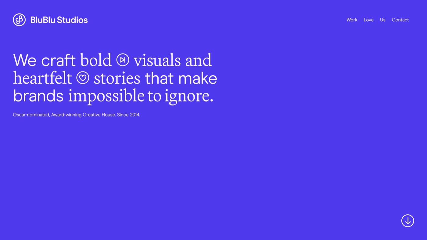 BluBlu Studios homepage