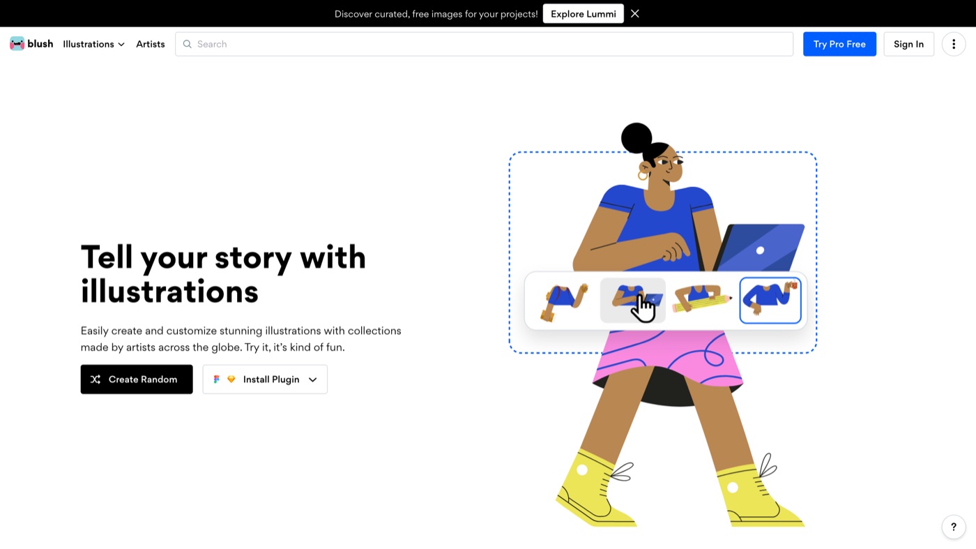 Blush homepage