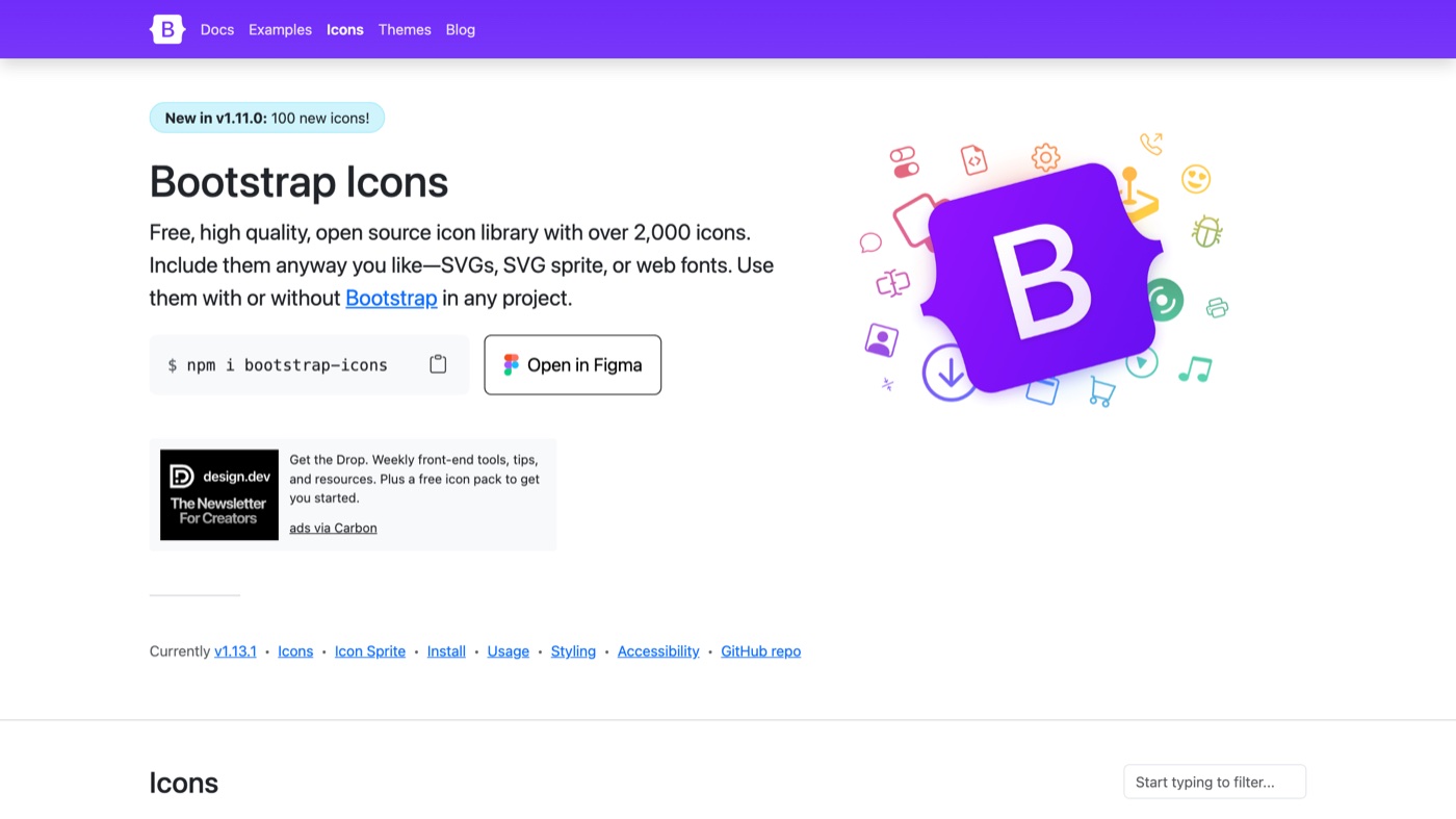 Bootstrap Icons homepage