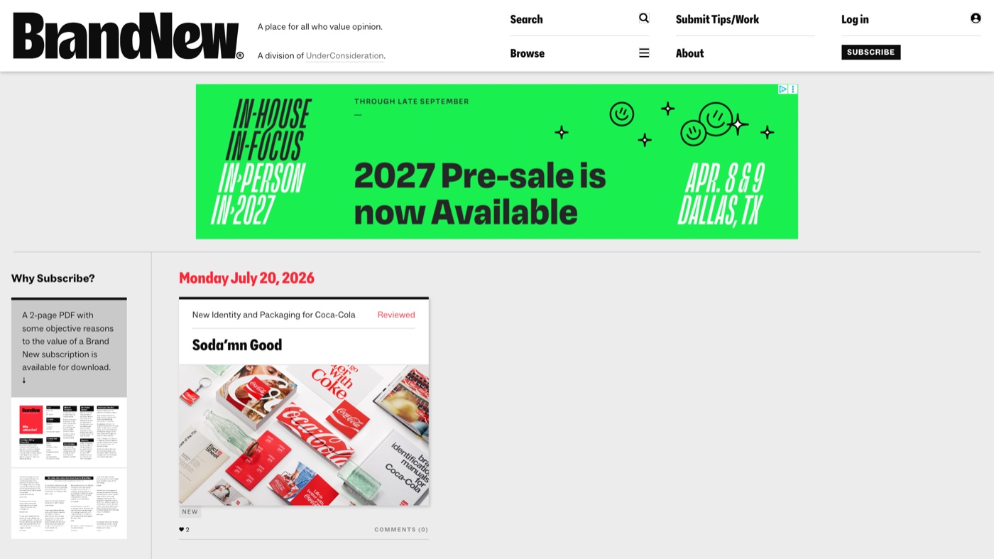 Brand New homepage