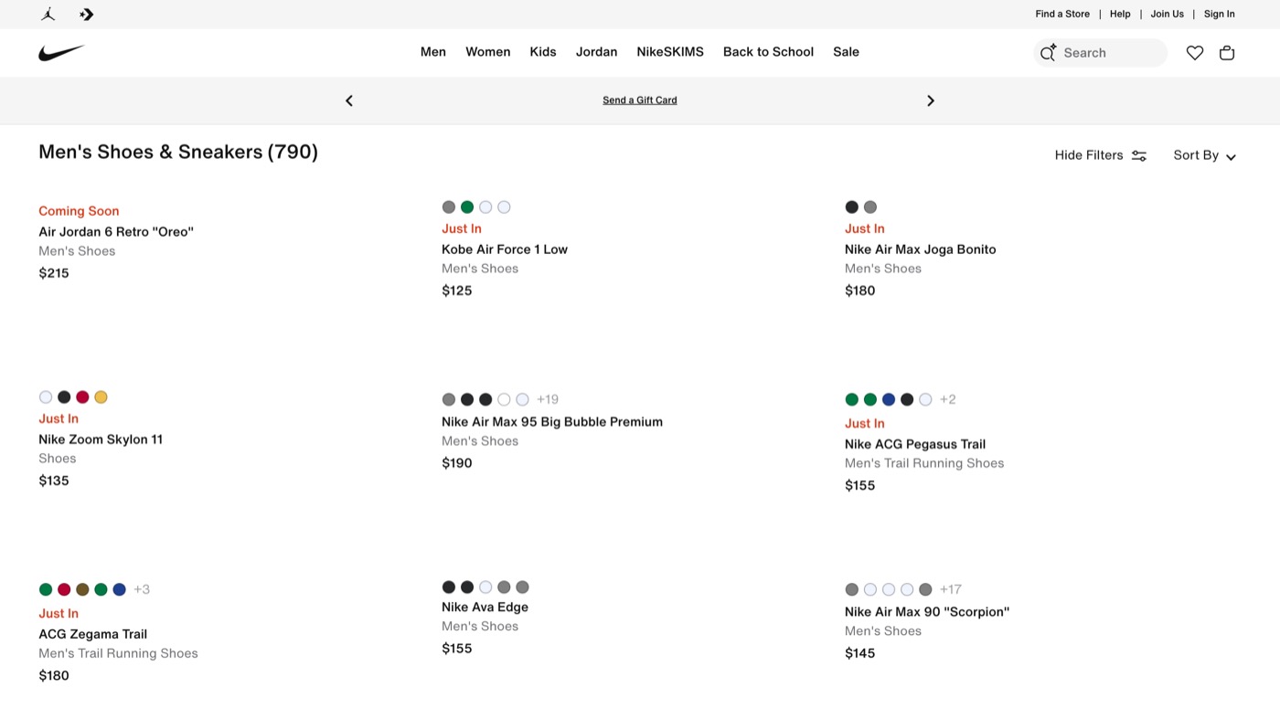 Nike's site, the motivator personality: performance framed as effort worth making.