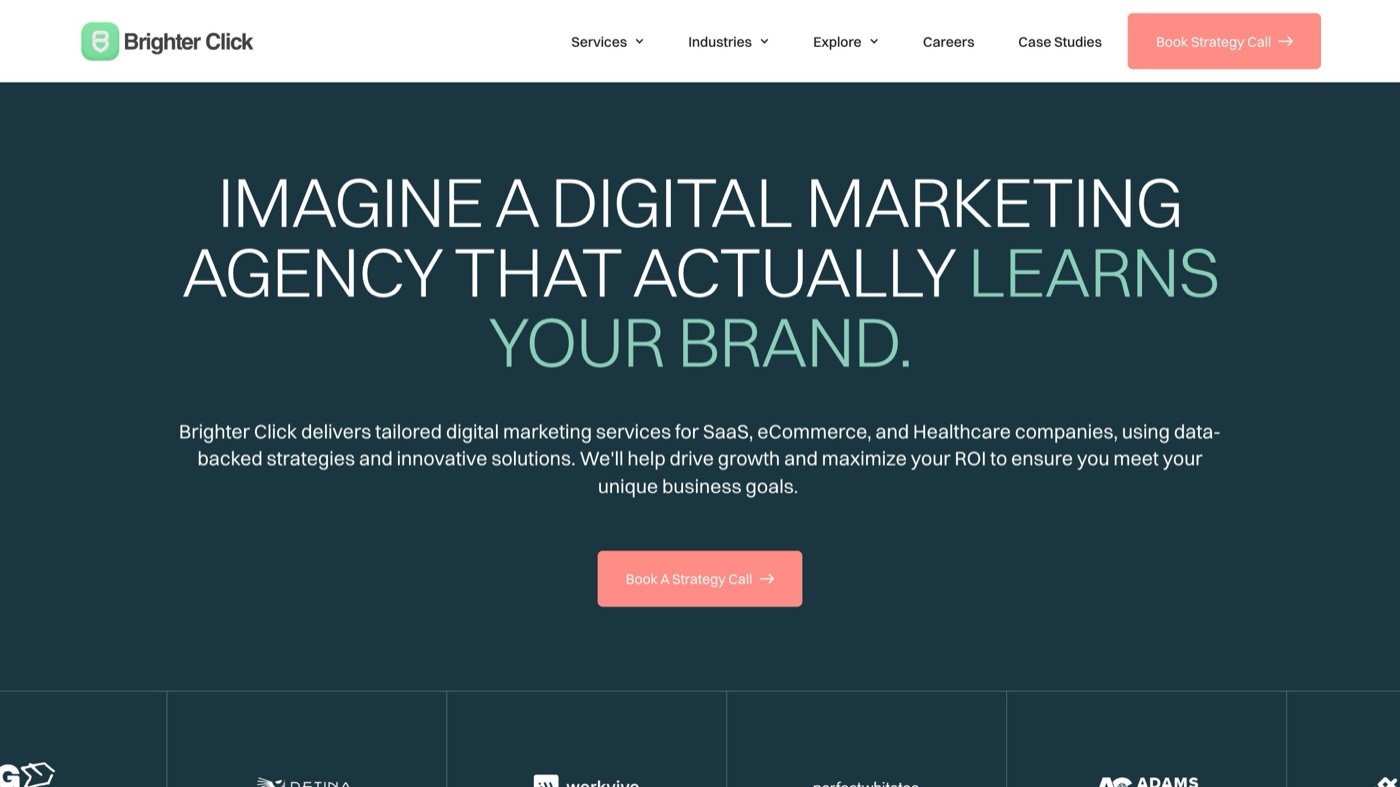 Brighter Click homepage