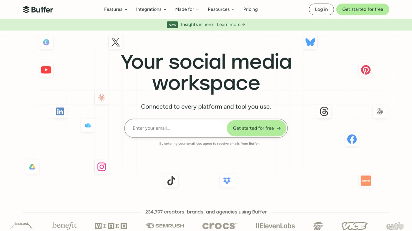 Buffer homepage