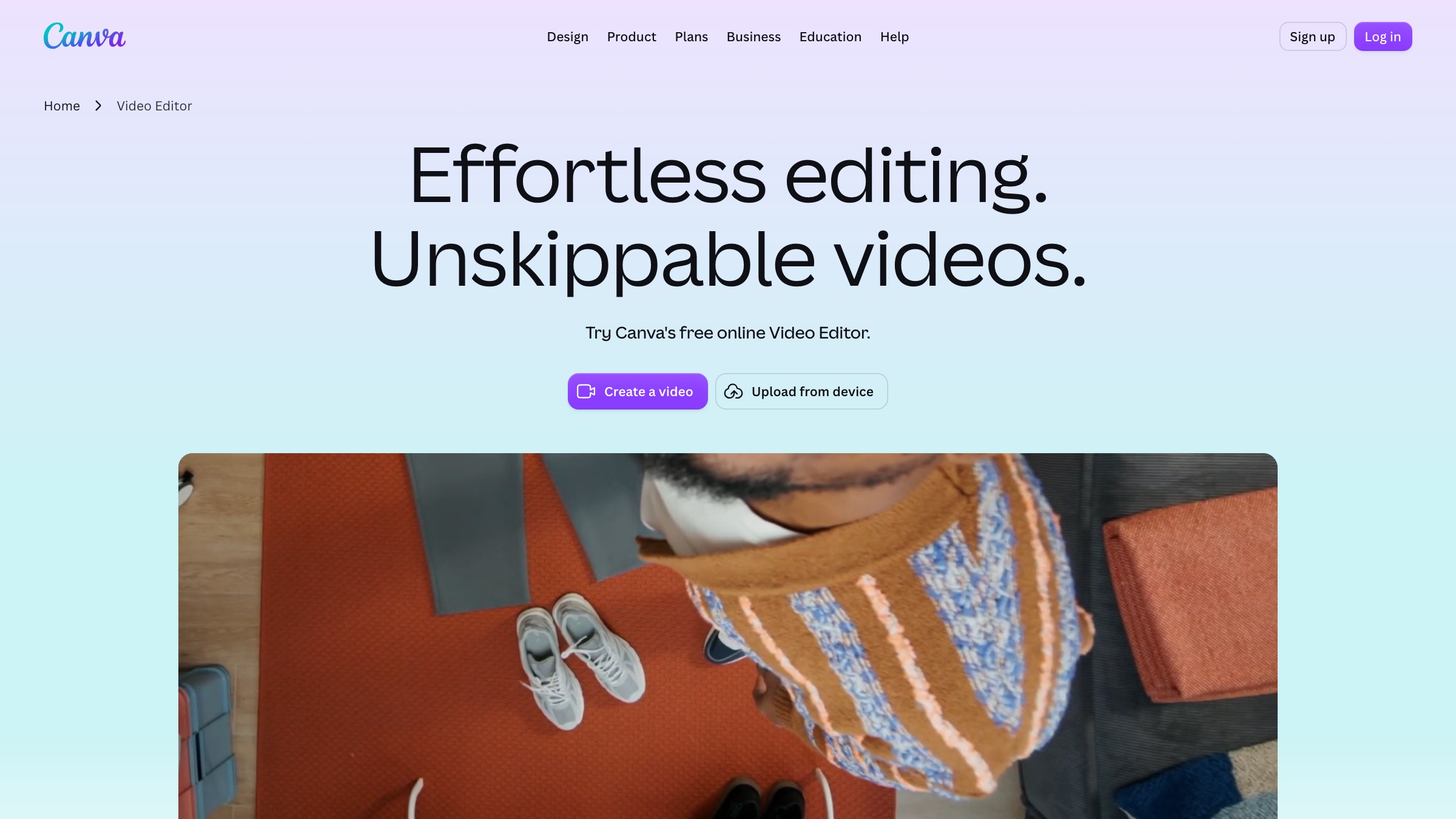 Canva homepage screenshot