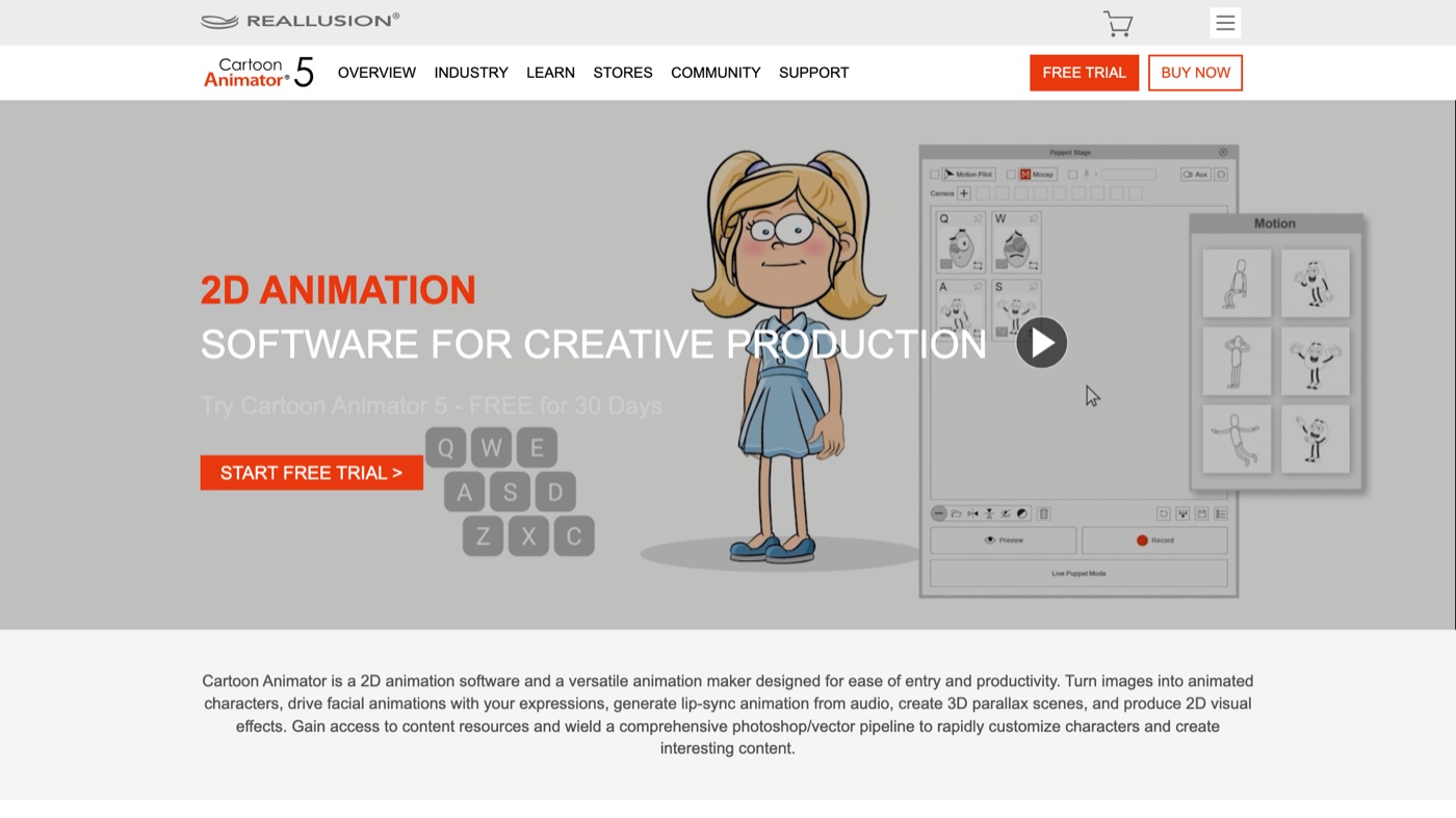 Cartoon Animator 5 homepage