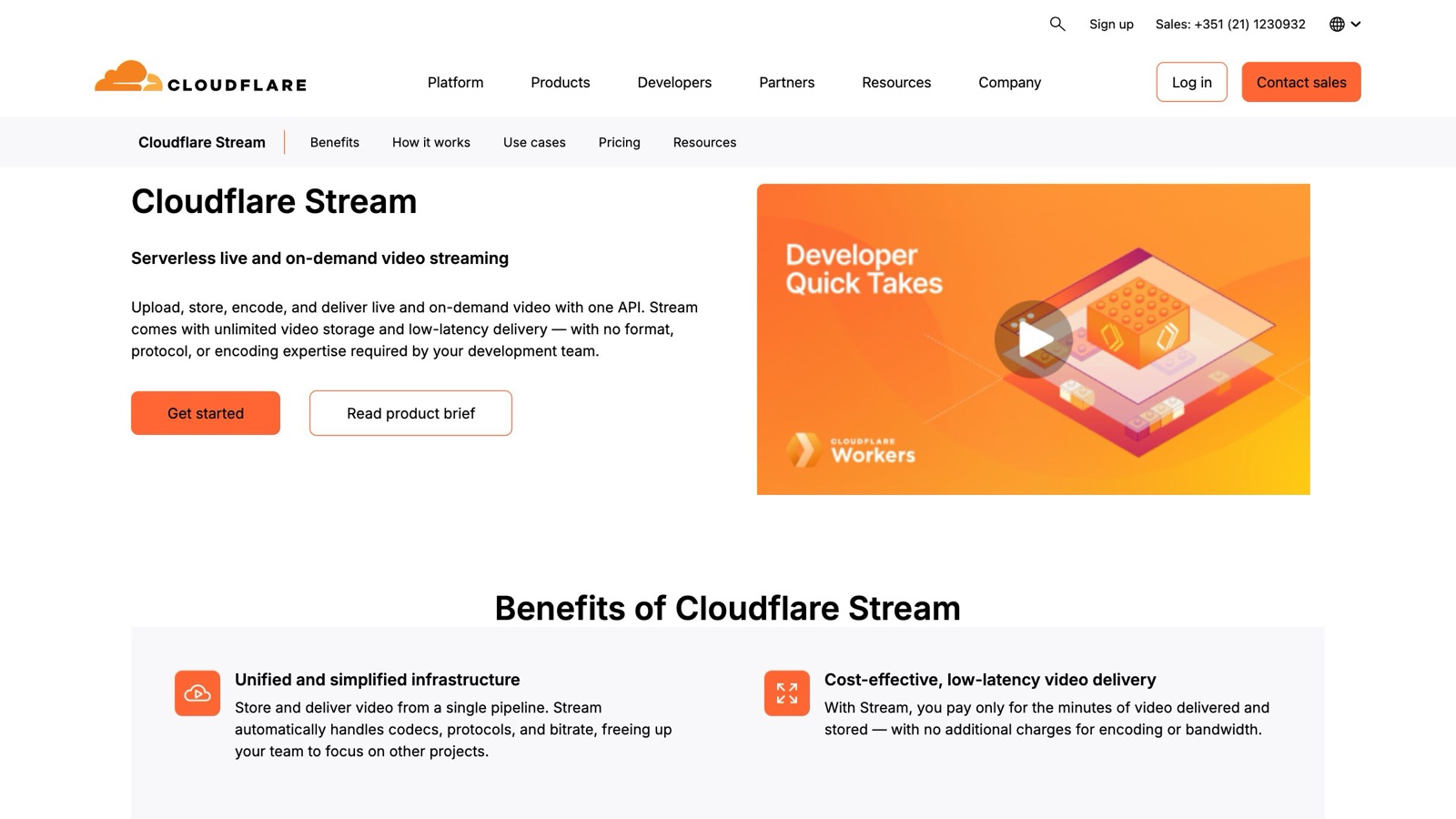 Cloudflare Stream product page