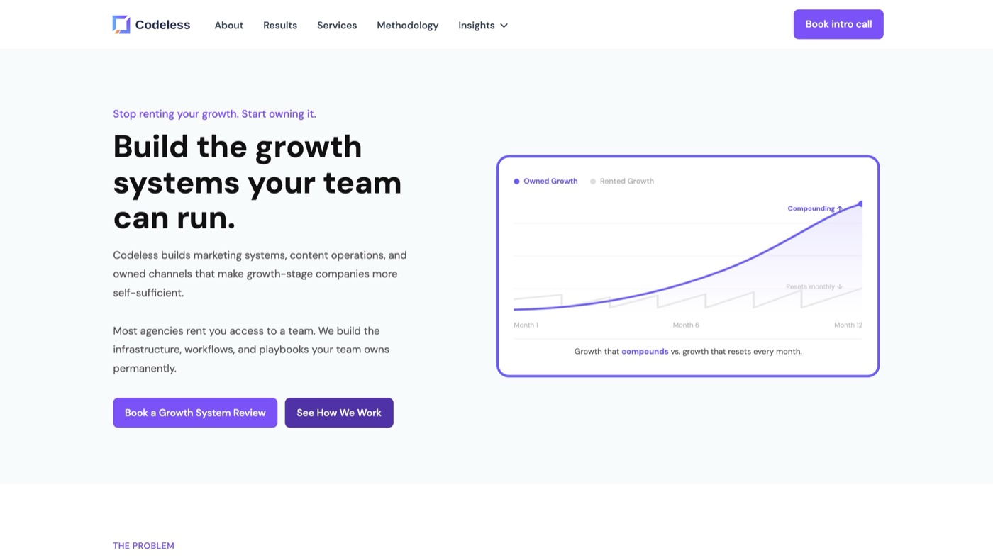 Codeless homepage