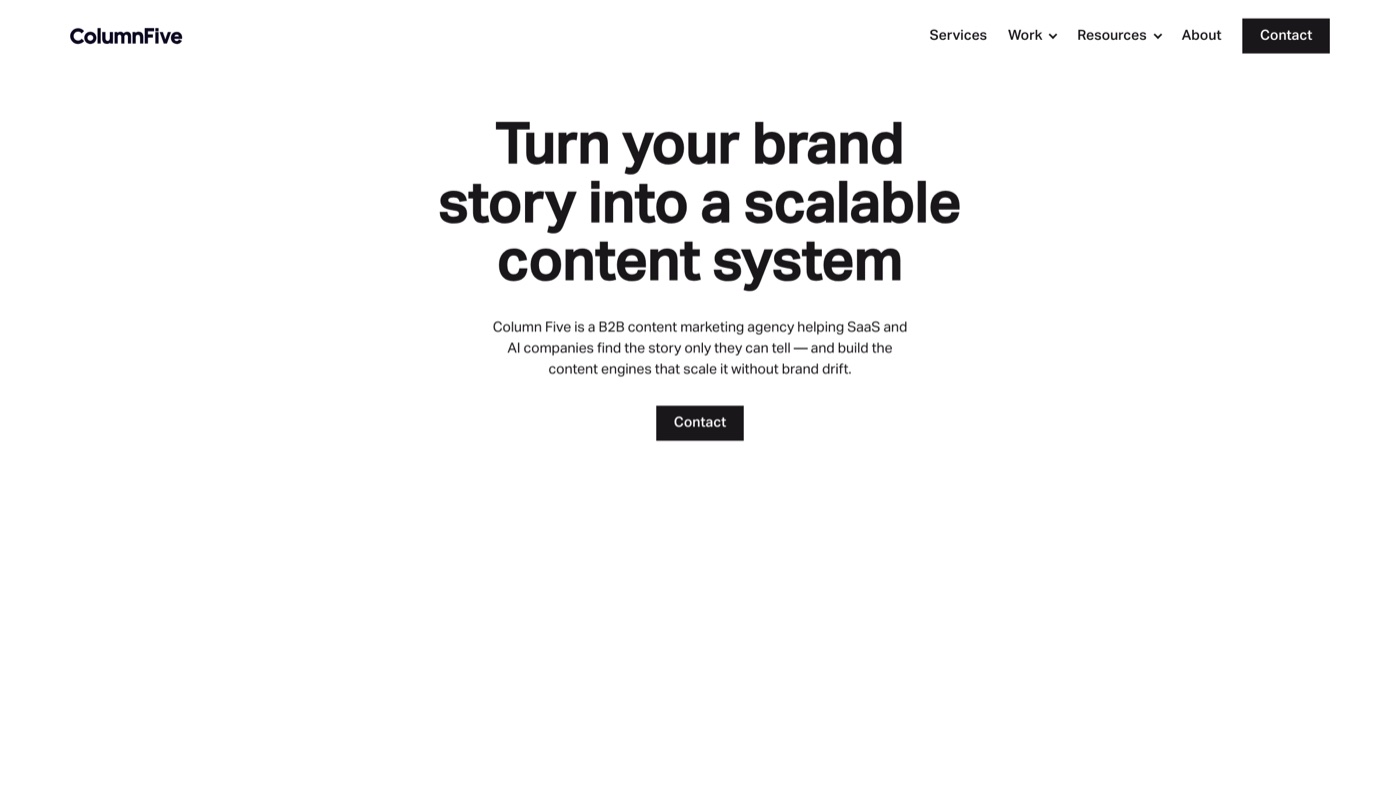 Column Five homepage