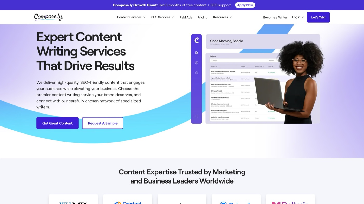 Compose.ly homepage