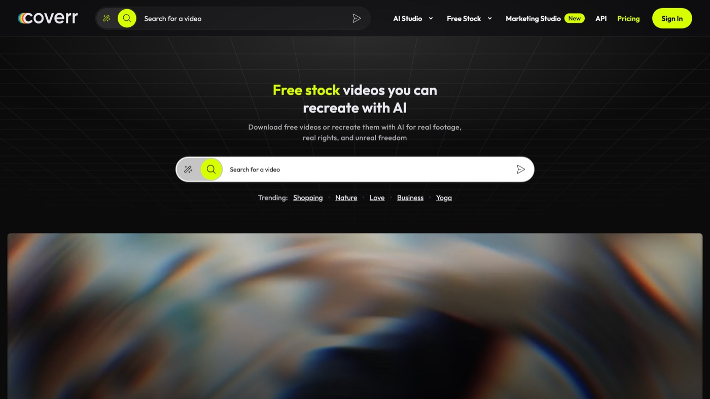 Coverr homepage