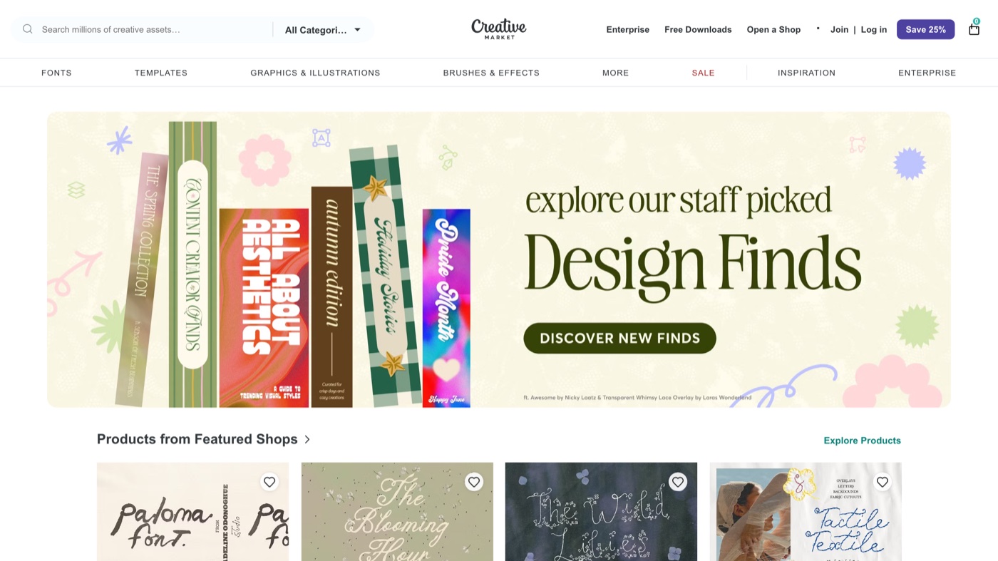 Creative Market homepage