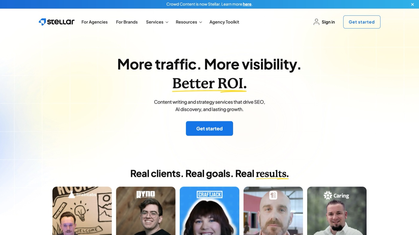 Crowd Content homepage