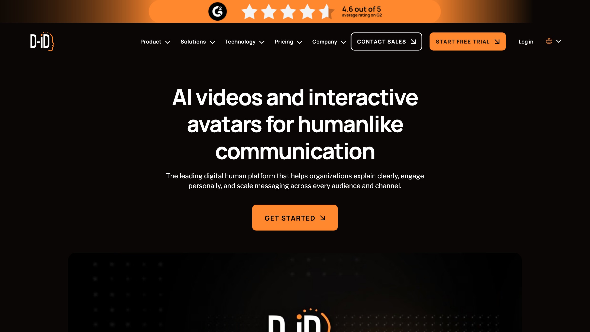 D-ID homepage screenshot
