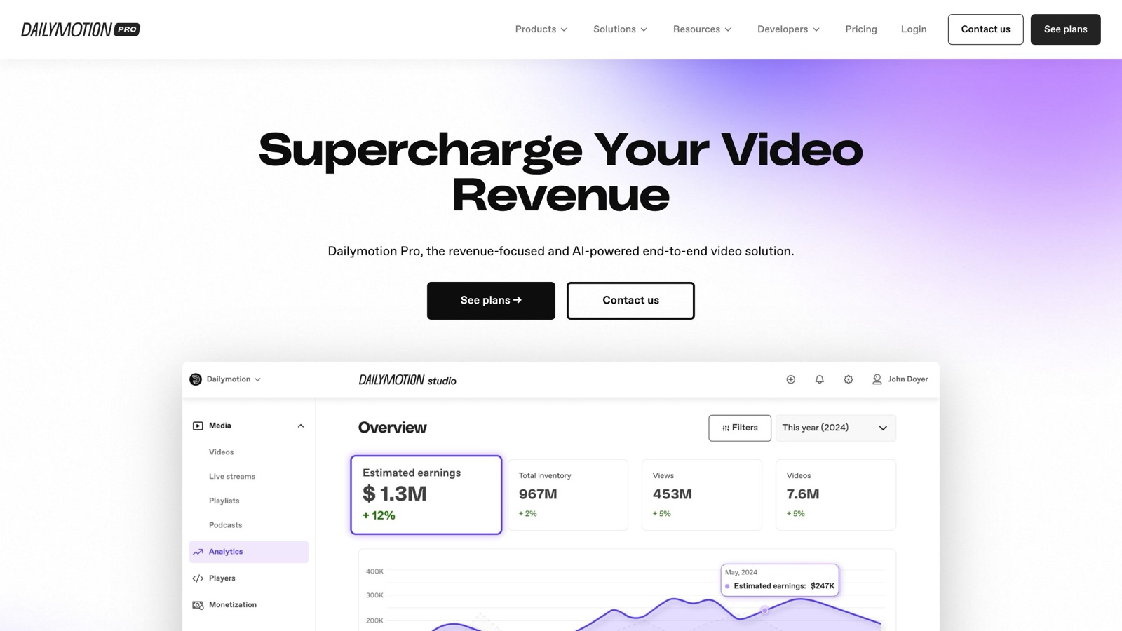 Dailymotion Pro homepage
