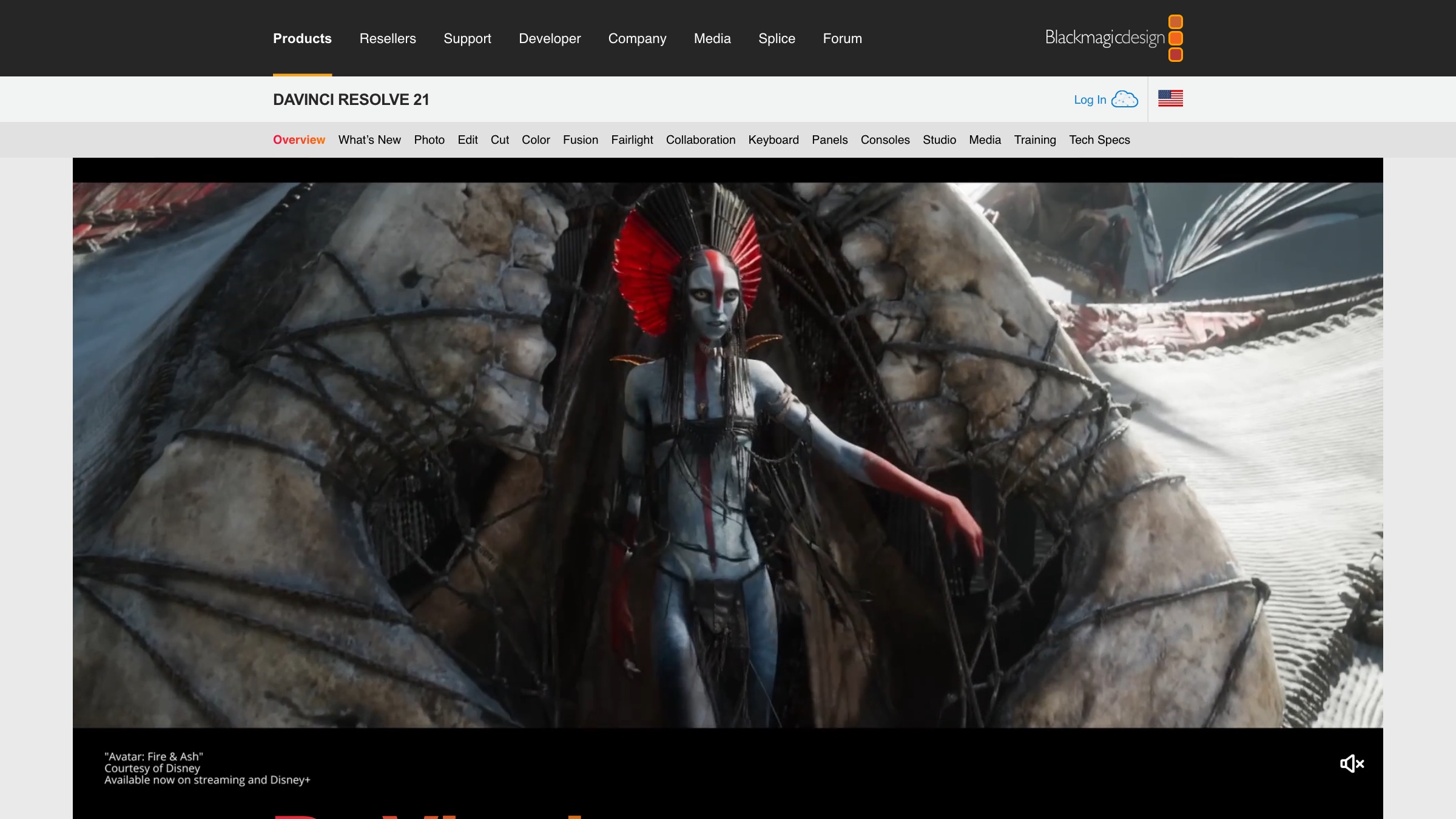 DaVinci Resolve homepage screenshot