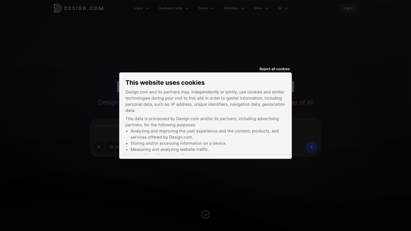 Design.com homepage screenshot