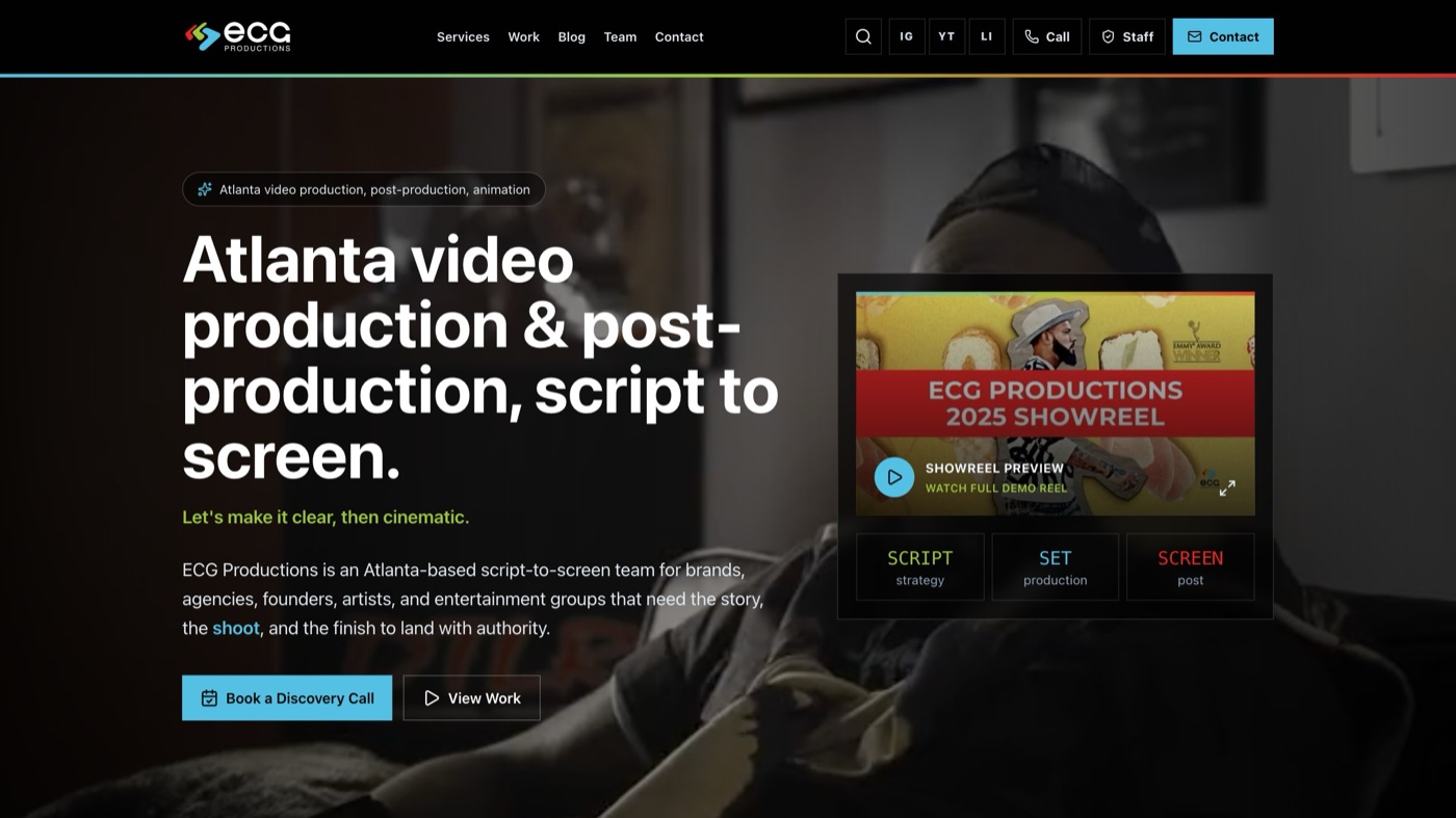 ECG Productions homepage