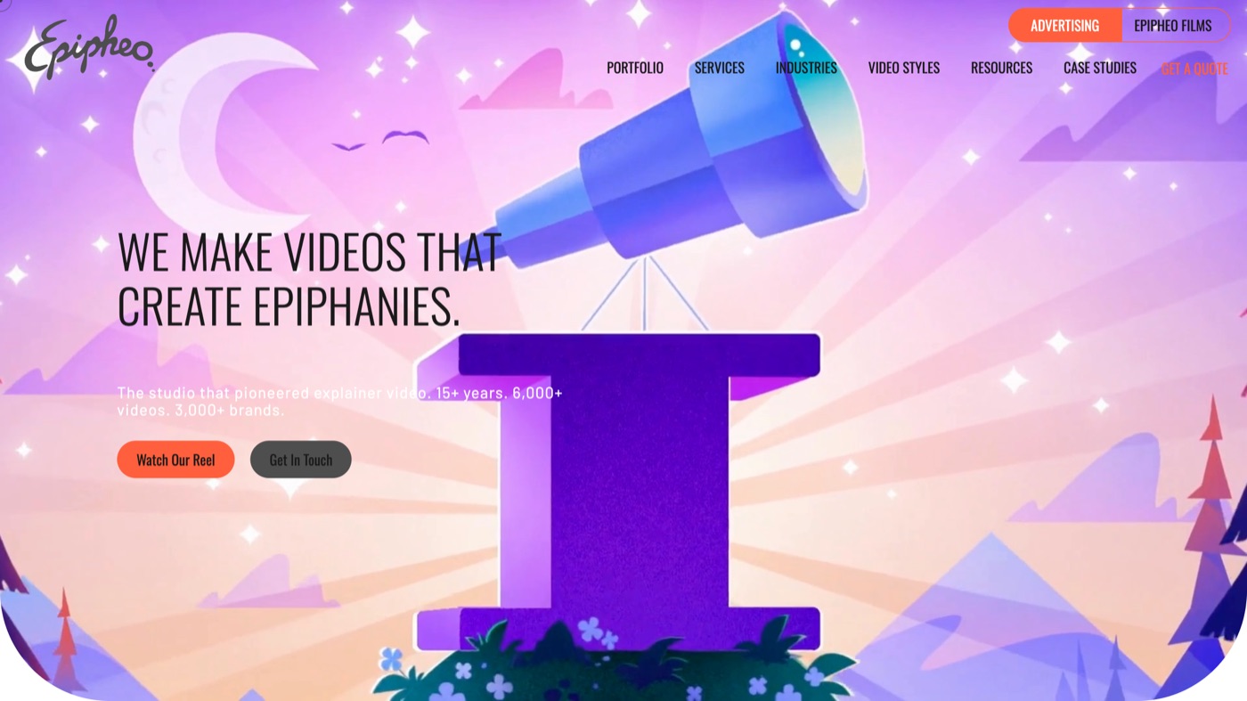 Epipheo homepage screenshot