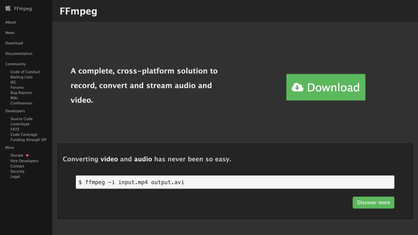 FFmpeg homepage