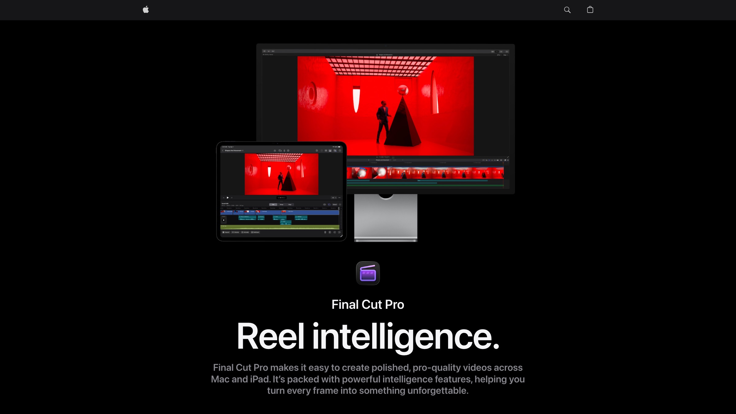 Final Cut Pro homepage screenshot