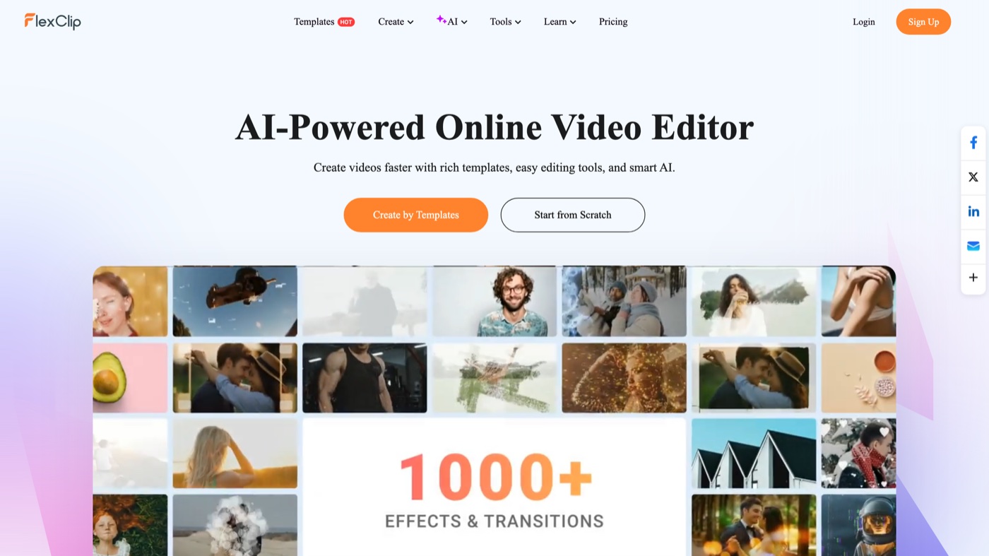 FlexClip homepage