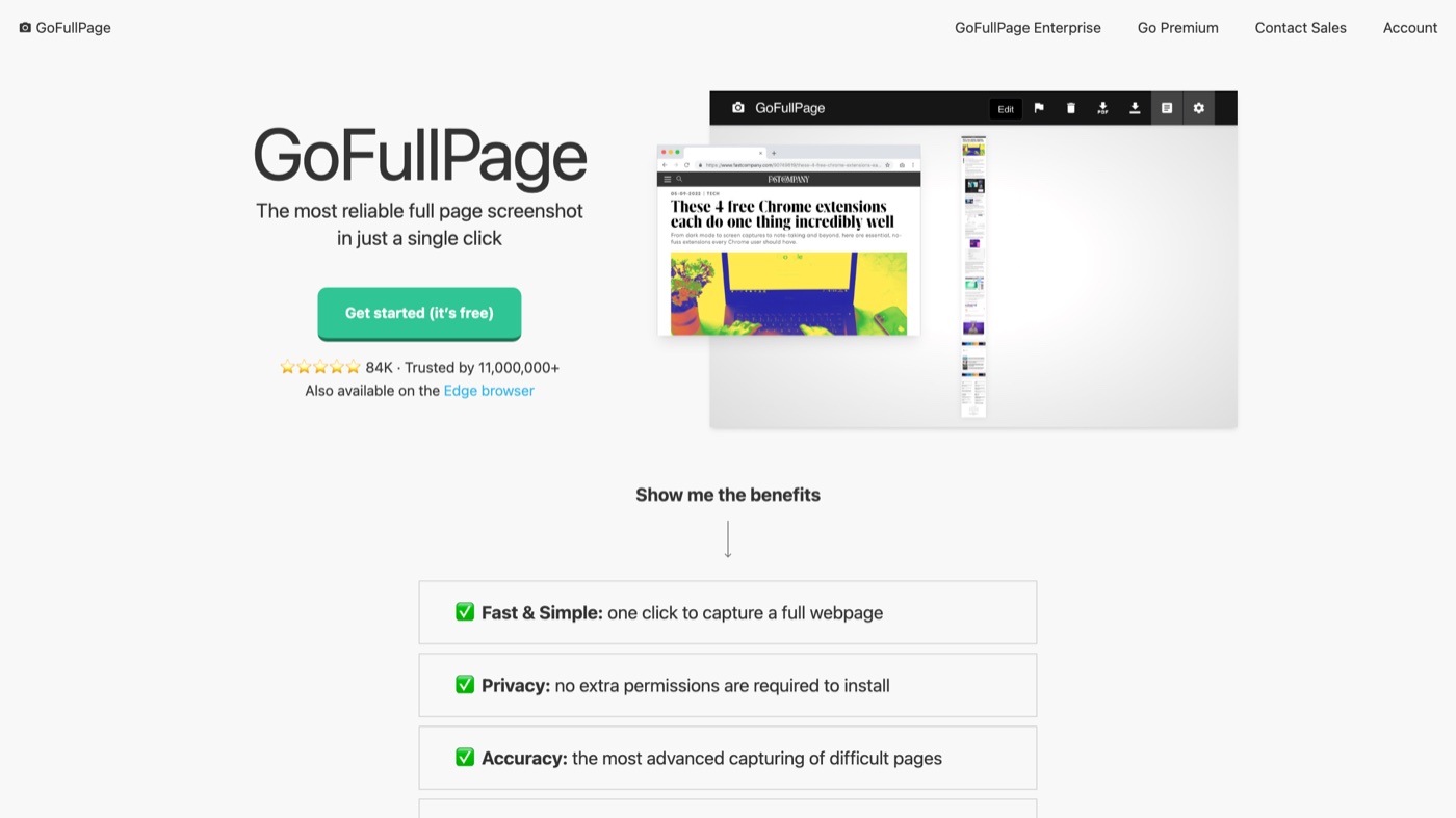 GoFullPage homepage