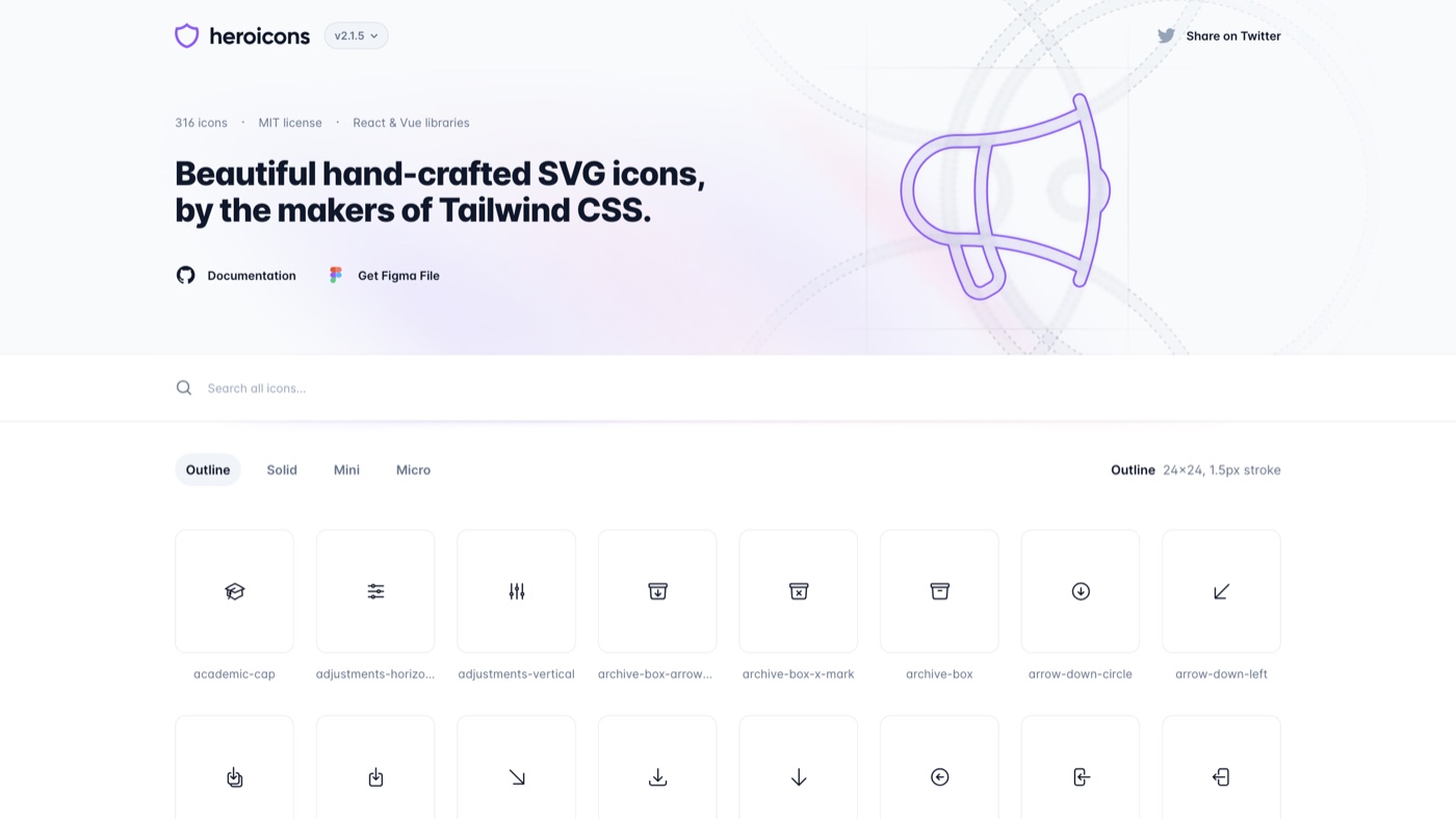 Heroicons homepage