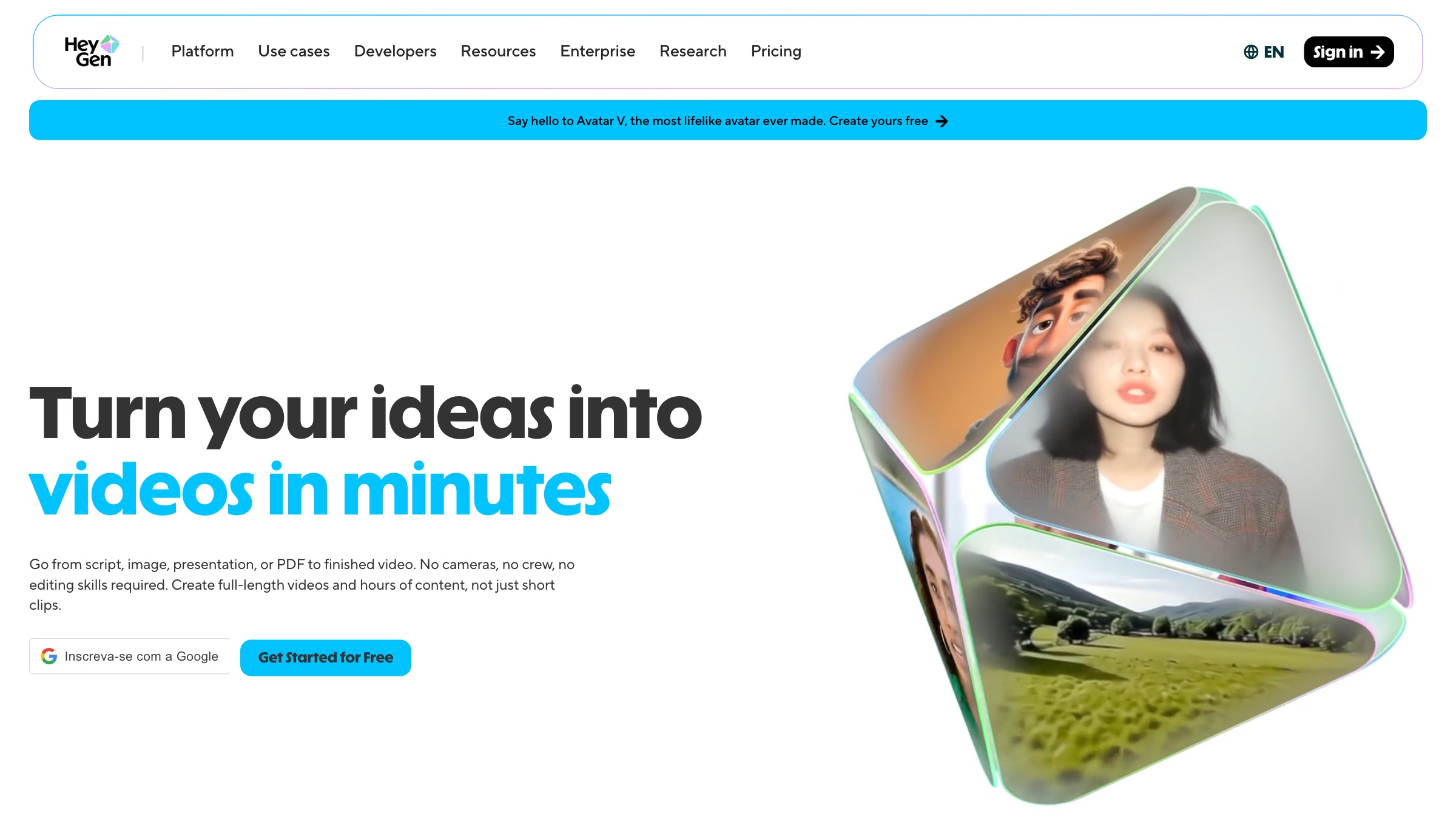 HeyGen homepage