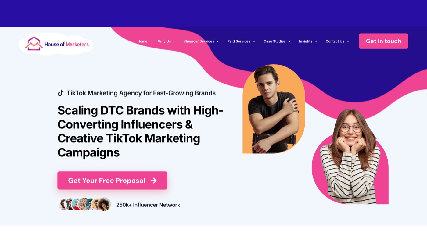 House of Marketers homepage