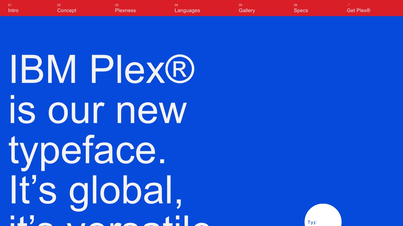 IBM Plex homepage