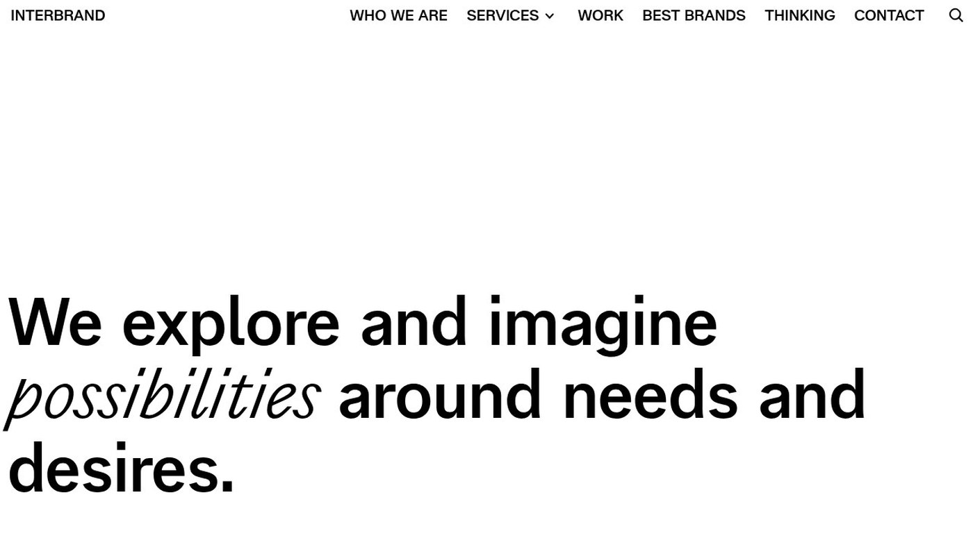 Interbrand homepage screenshot
