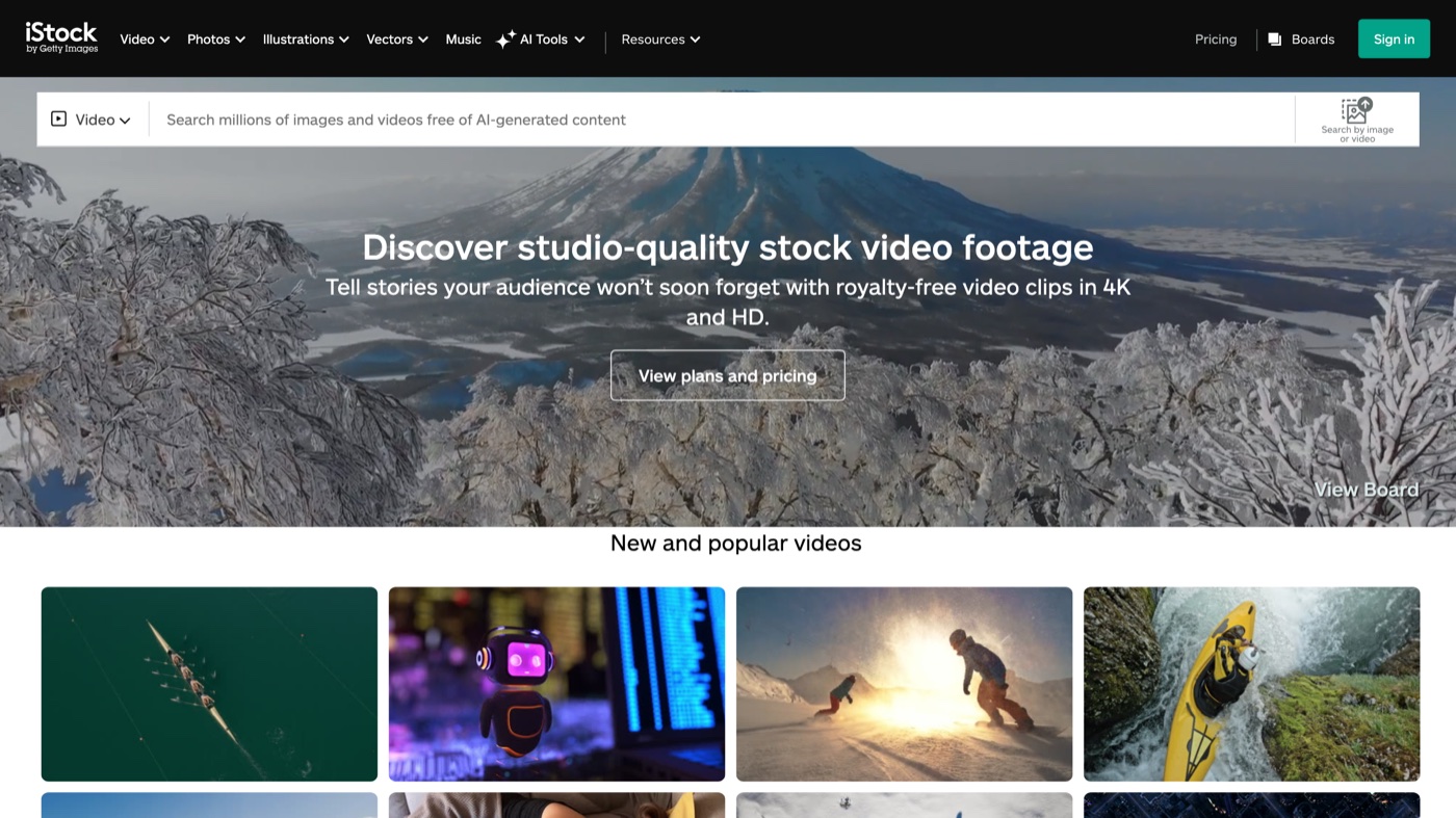 iStock homepage