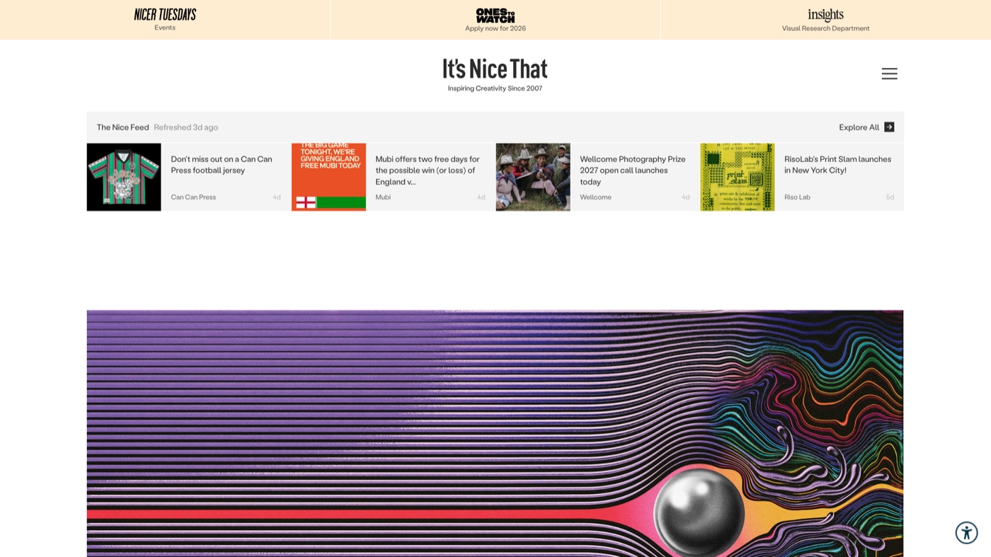 It's Nice That homepage