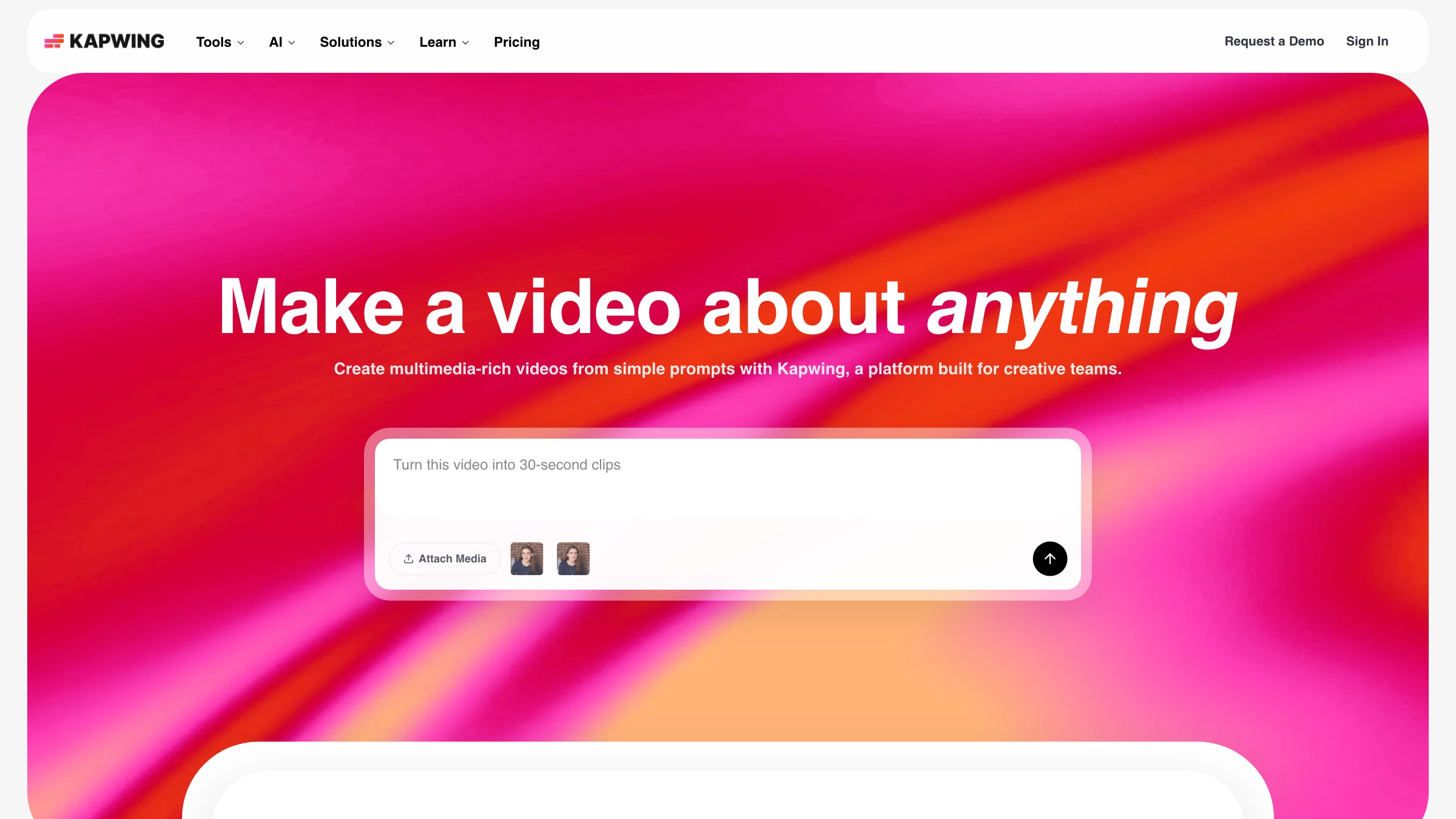 Kapwing homepage screenshot