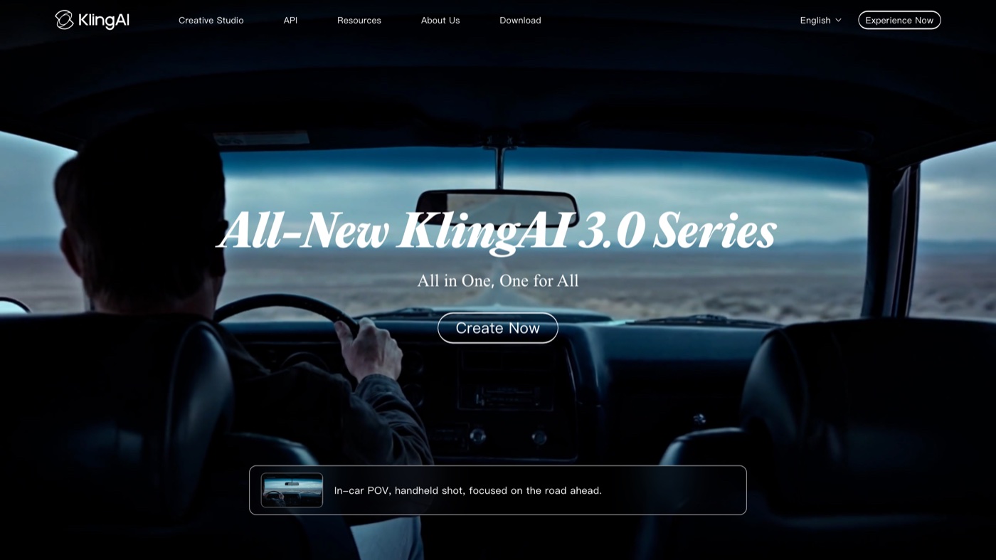 Kling AI homepage