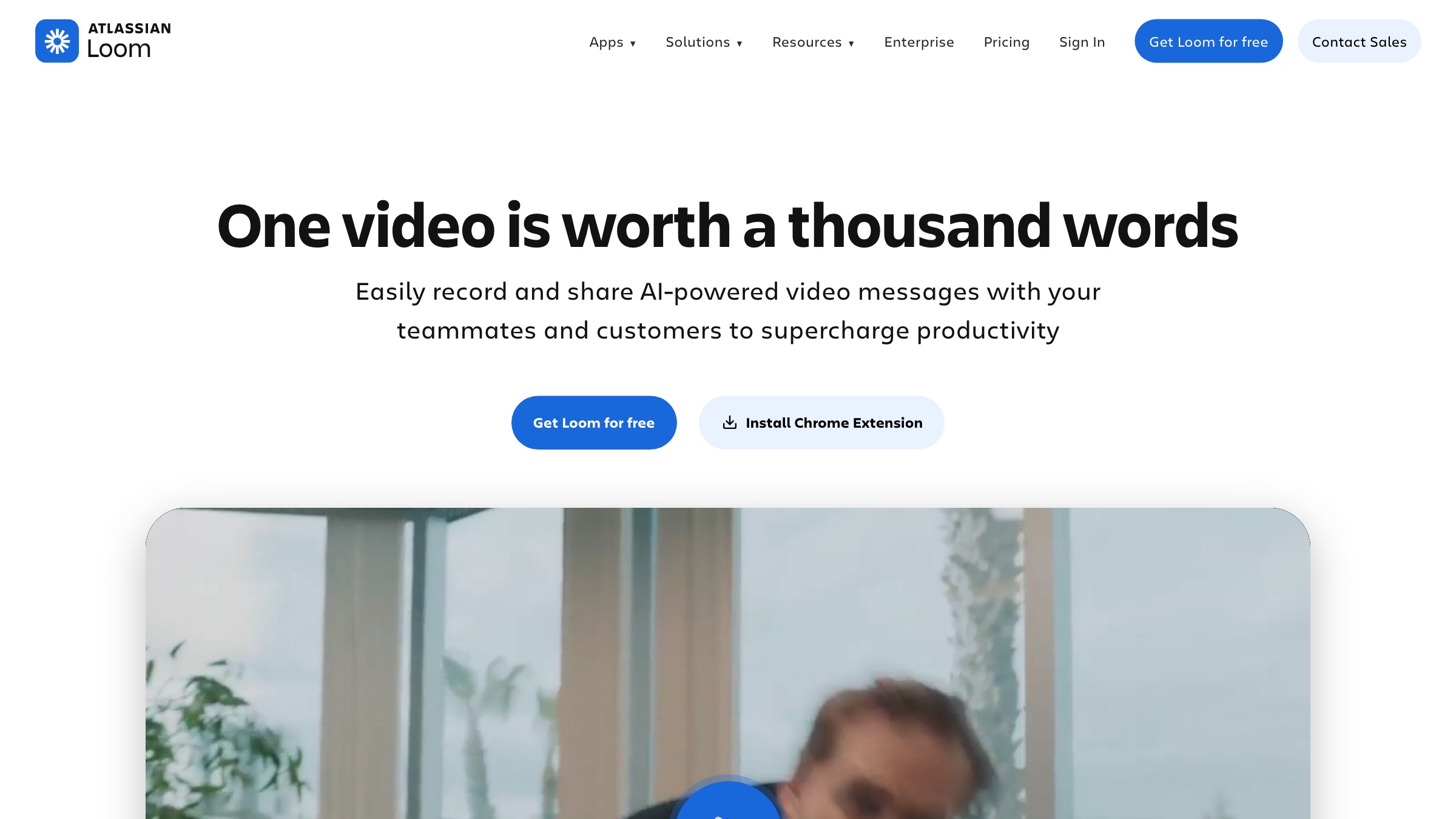 Loom homepage screenshot
