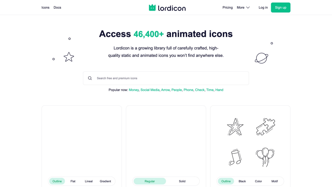 Lordicon homepage