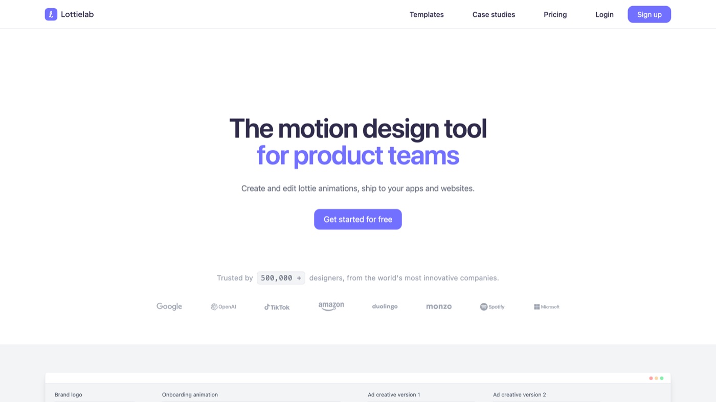 LottieLab homepage